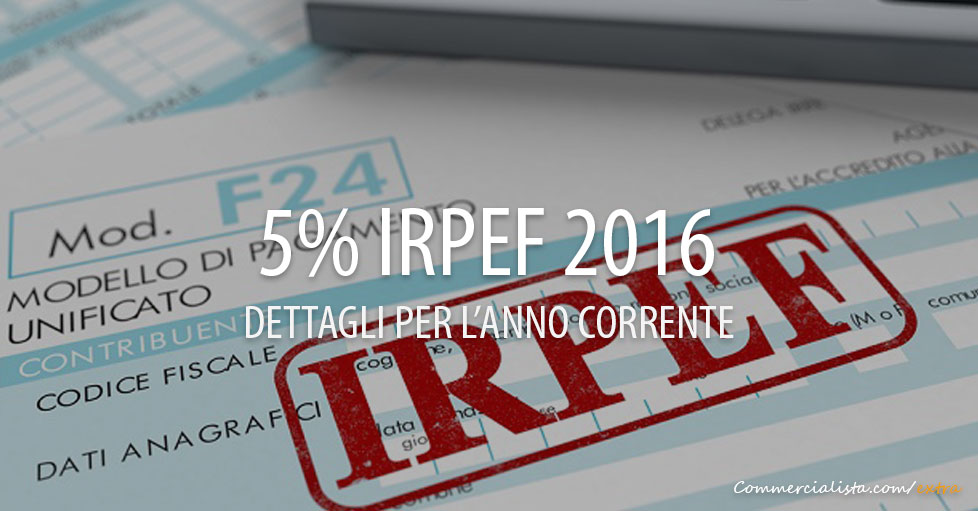 Beneficiari del 5% dell'IRPEF 2016